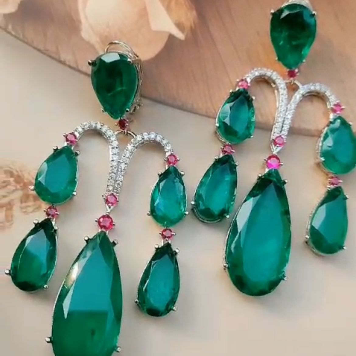 Emerald Cascade Earrings