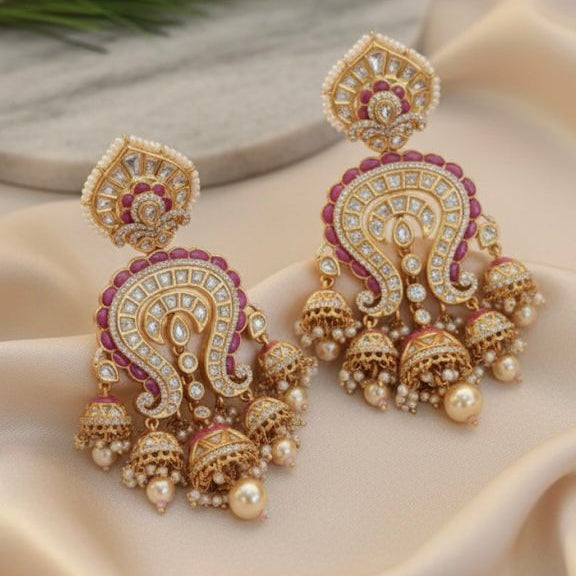 Paisley Polki Jhumka Earrings