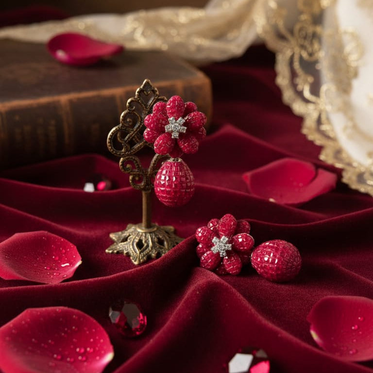 Flower drop invisible earring