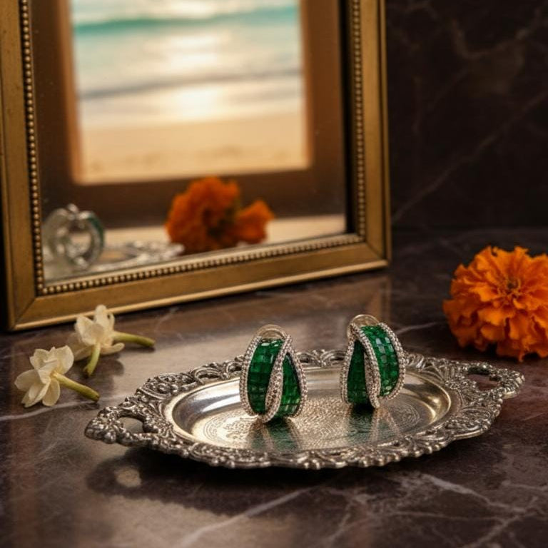 The Banded Gemstone Huggies