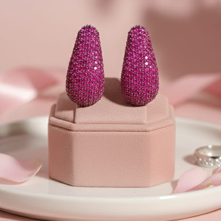 Sparkle Teardrop Hoops