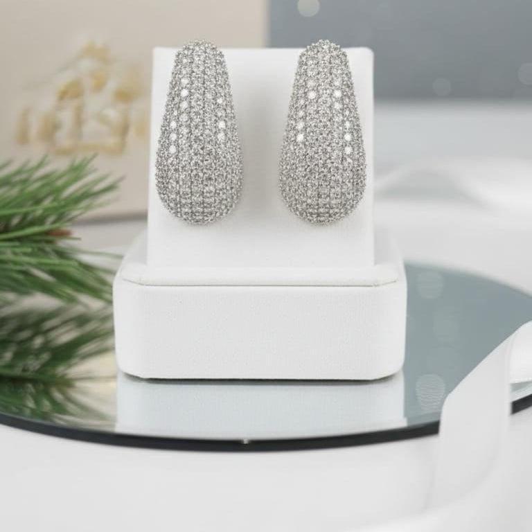 Sparkle Teardrop Hoops