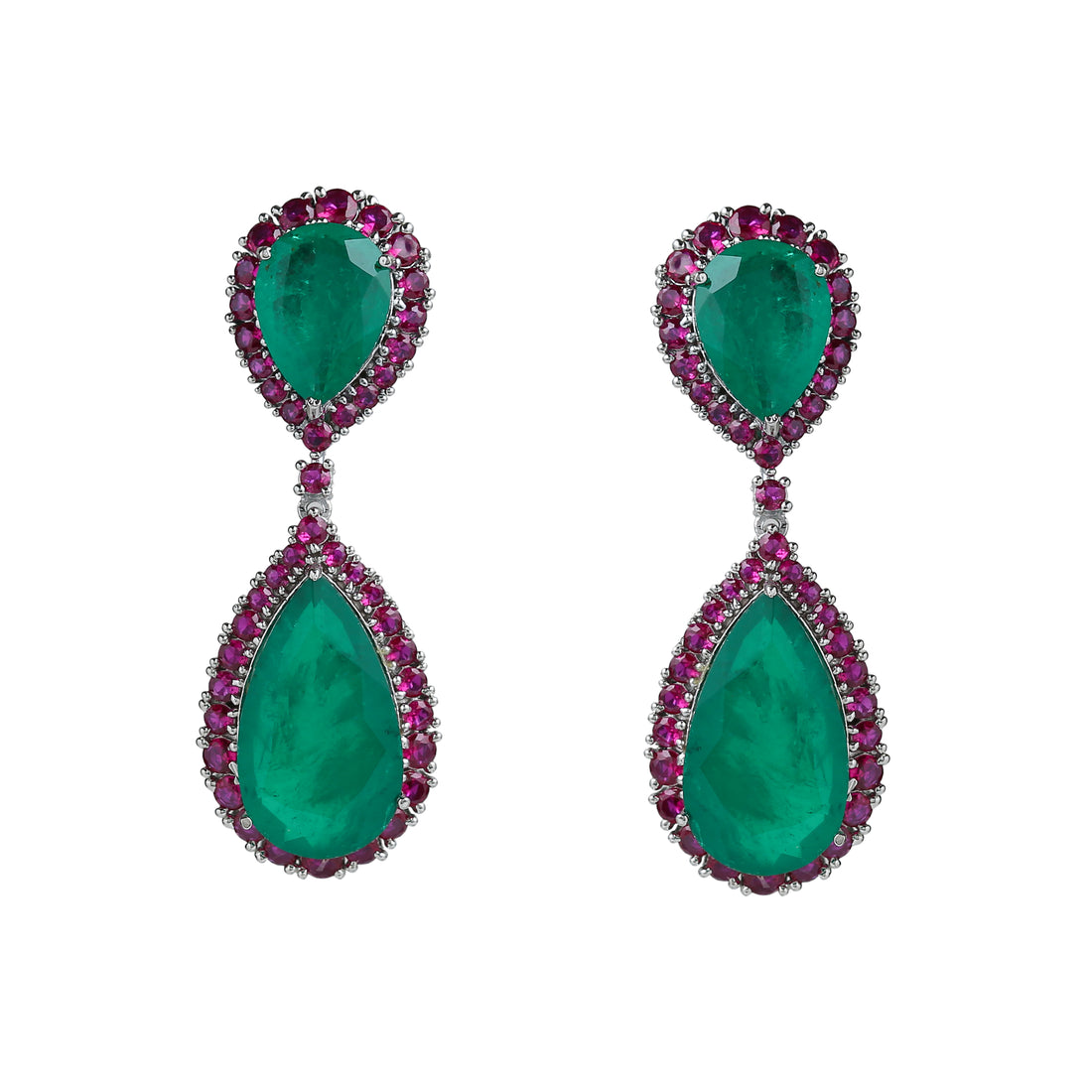 Crimson Doublet Drop Earring