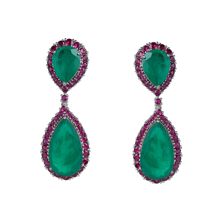 Crimson Doublet Drop Earring