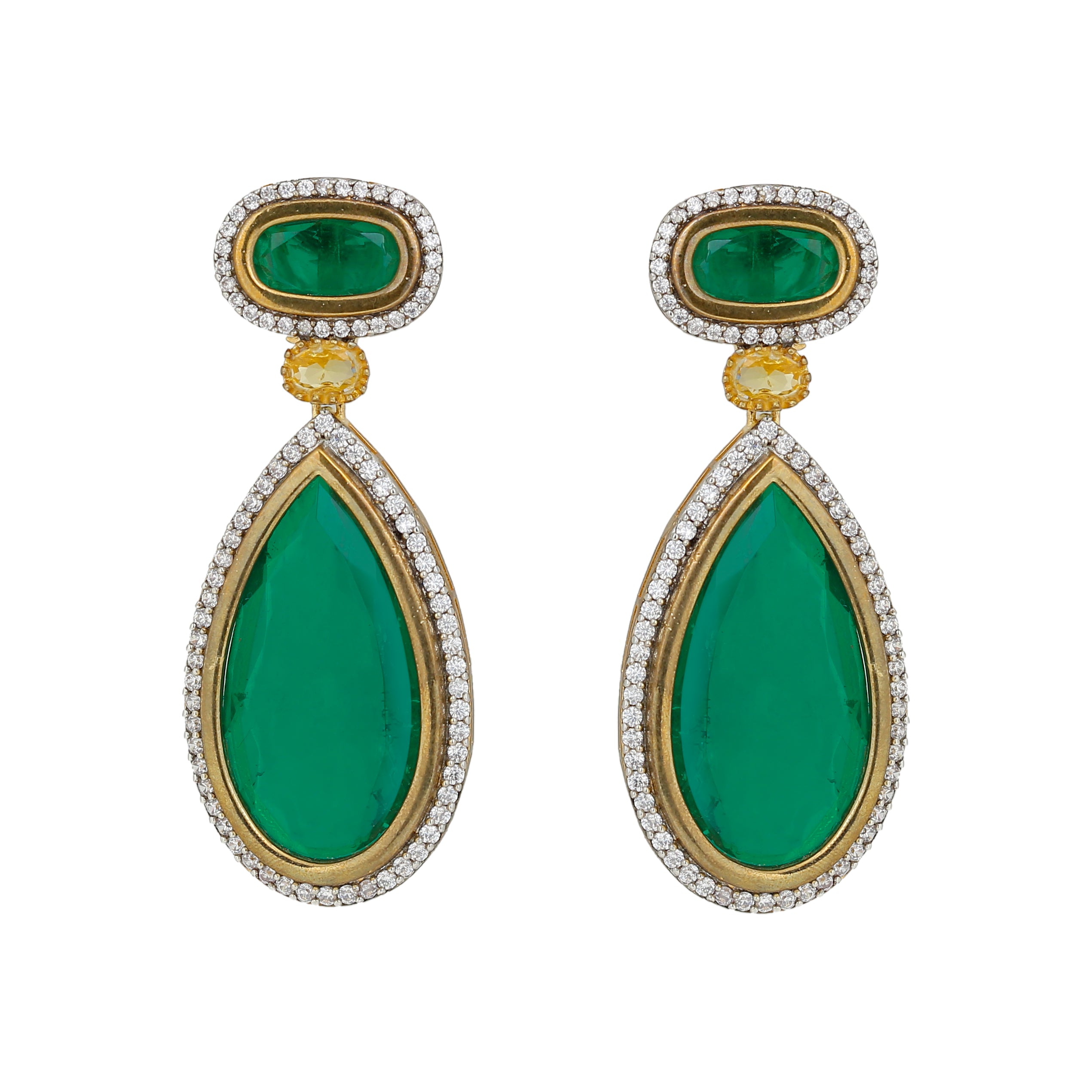 Royal Emerald Drop Earrings