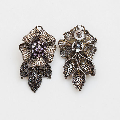 Flower Nano Setting Earring Medium Size