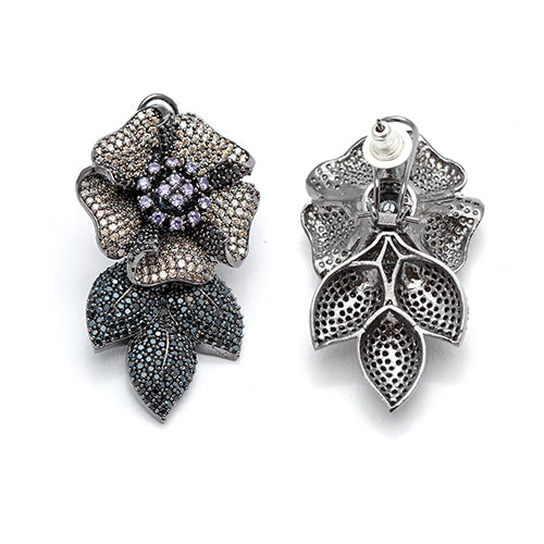 Flower Nano Setting Earring Medium Size