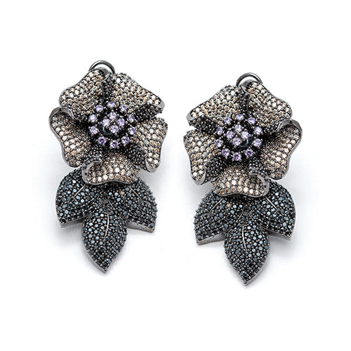 Flower Nano Setting Earring Medium Size