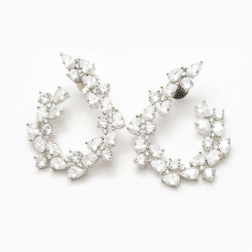 Contemporary Silver Zirconia Stud