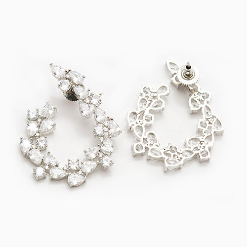 Contemporary Silver Zirconia Stud