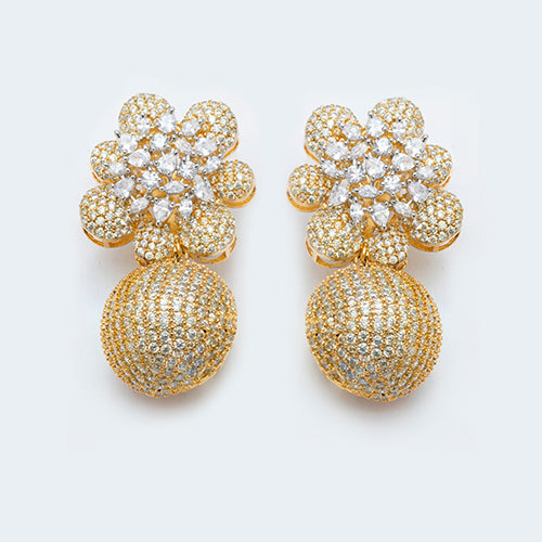 Nano Setting Flower Drop Earring