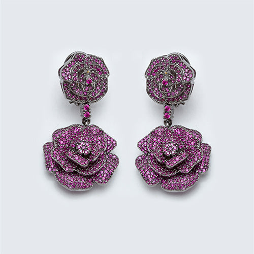 Victorian Polish Flower Earring