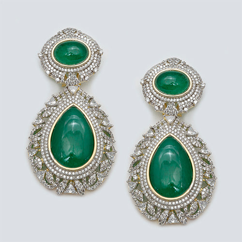 Silver Gold Polish Dual Shape Earring