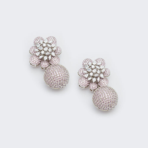 Nano Setting Flower Drop Earring