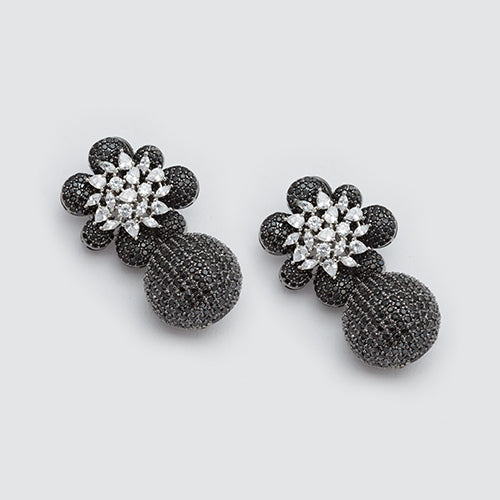 Nano Setting Flower Drop Earring