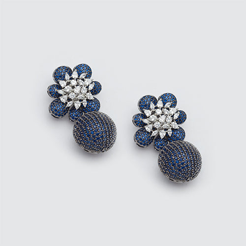 Nano Setting Flower Drop Earring