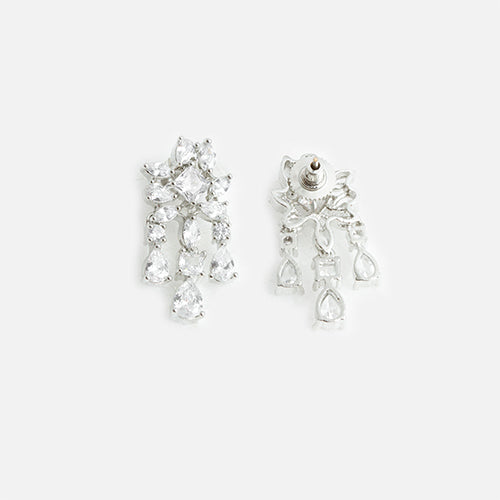 Diamond Three Line Earring