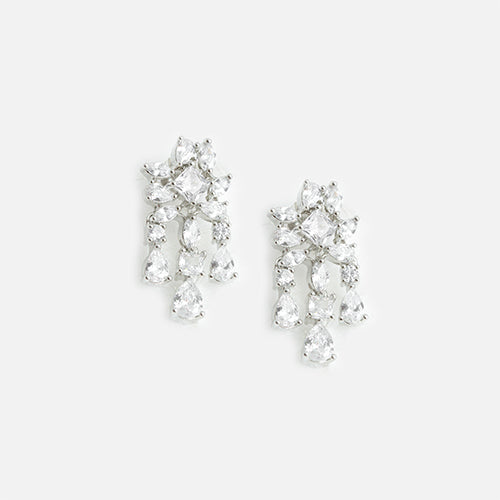 Diamond Three Line Earring