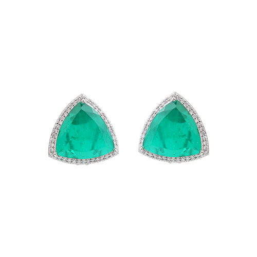 Triangle Emerald Stud