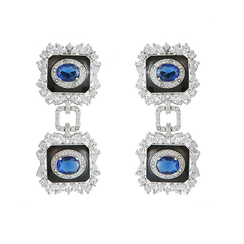 Enamel Sapphire Earrings