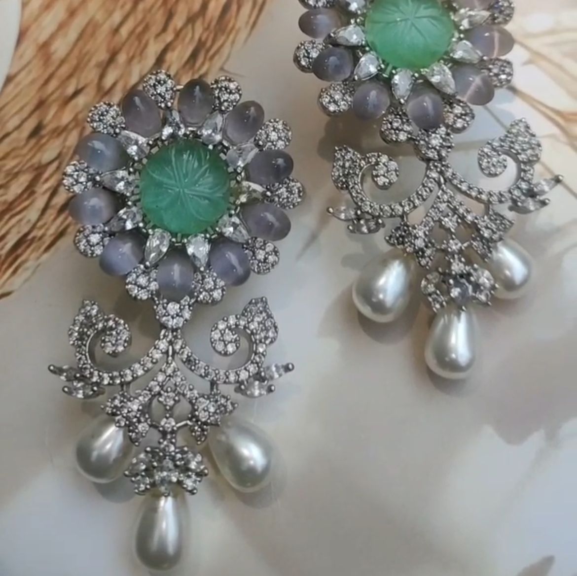 Ruby and Pearl Earring