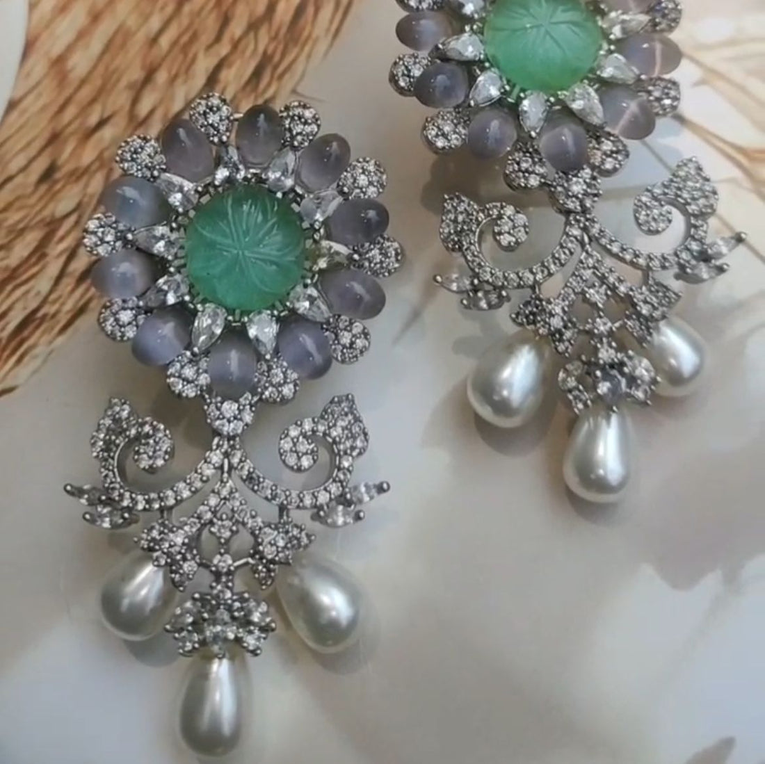 Ruby and Pearl Earring