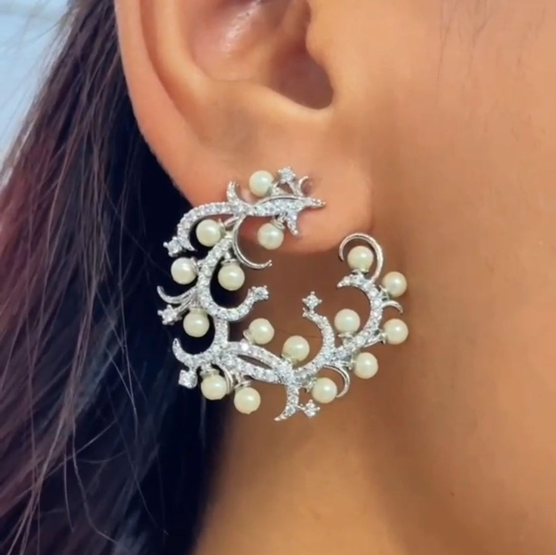 Pearl Vine Hoops
