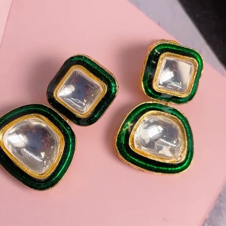 Meena and polki studs