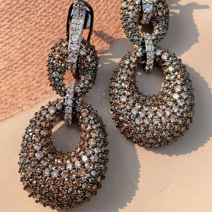 Dual Shape Statement Cocktail Earring