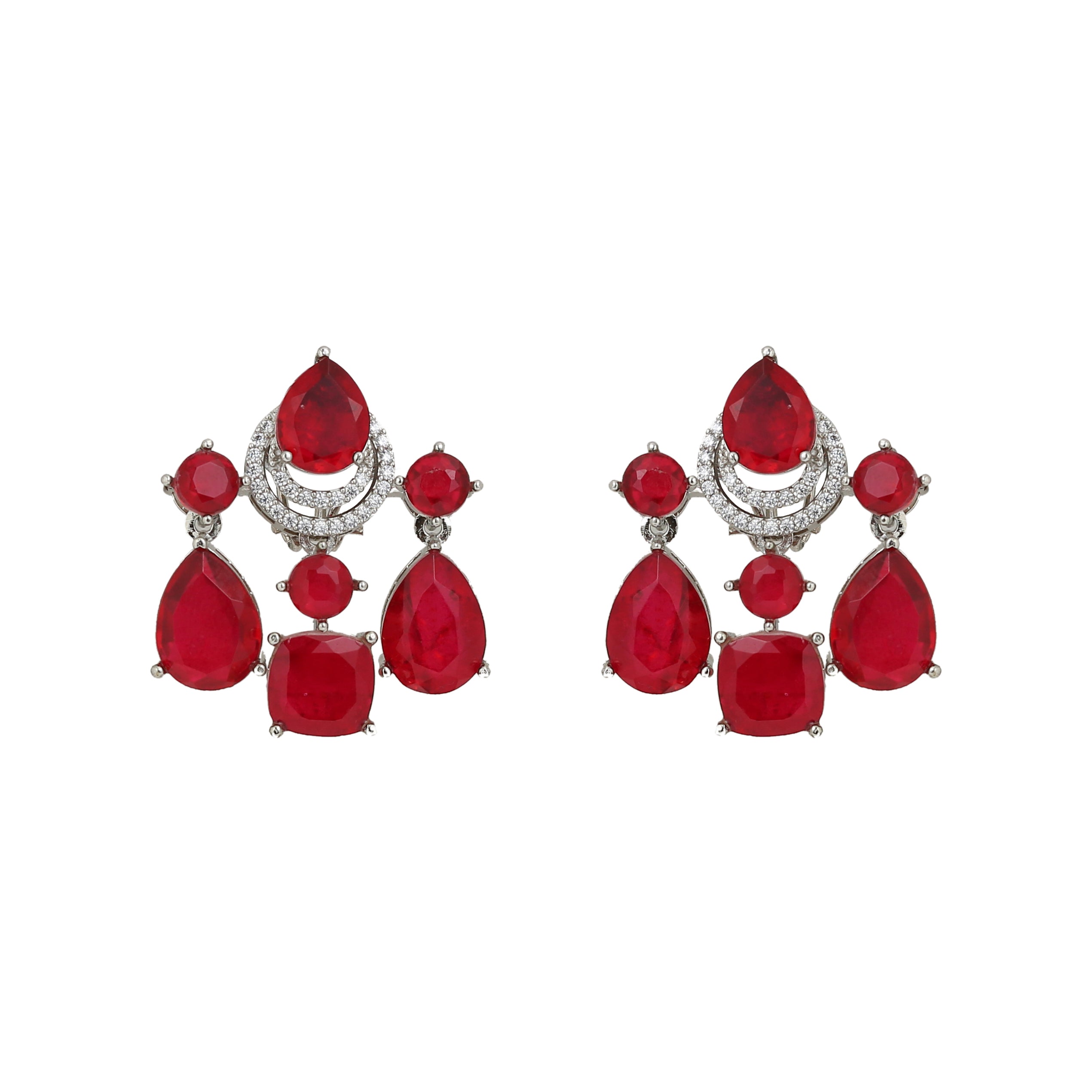 chandelier diamond and semiprecious medium earring