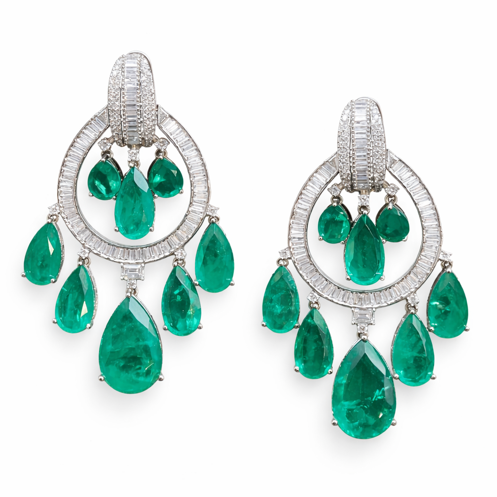 Green Grace Drop Earrings