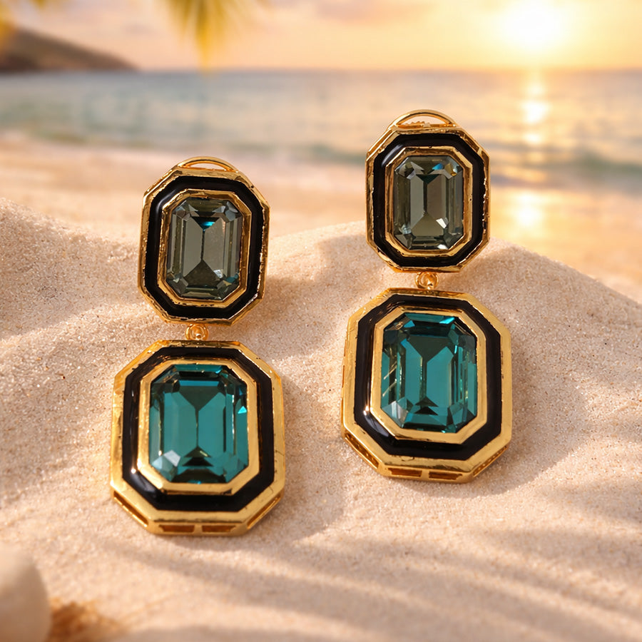 Emerald Luxe Geometric Drops