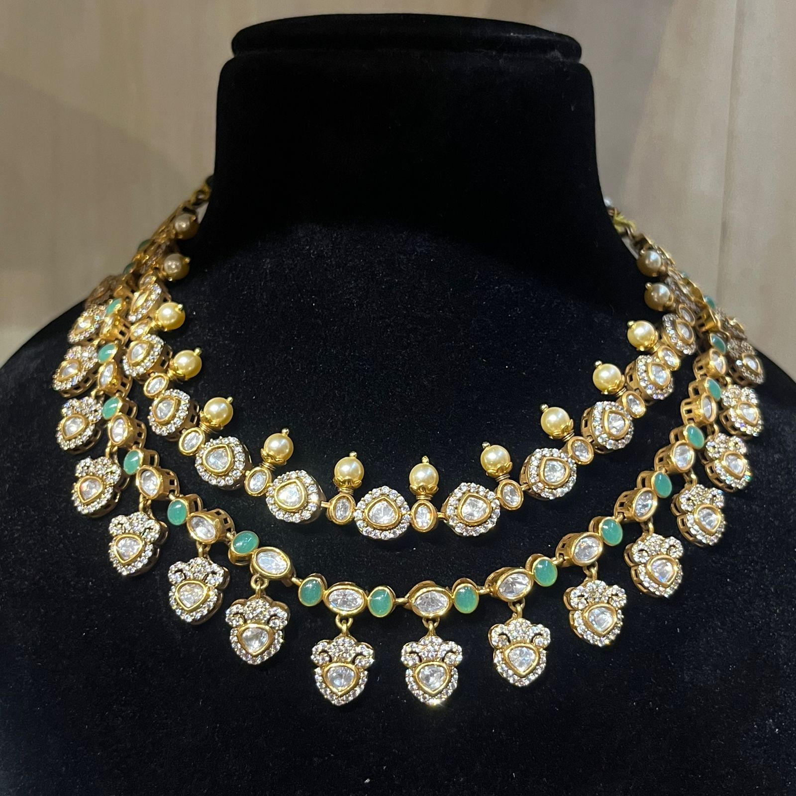 Layered Kundan Pearl Necklace