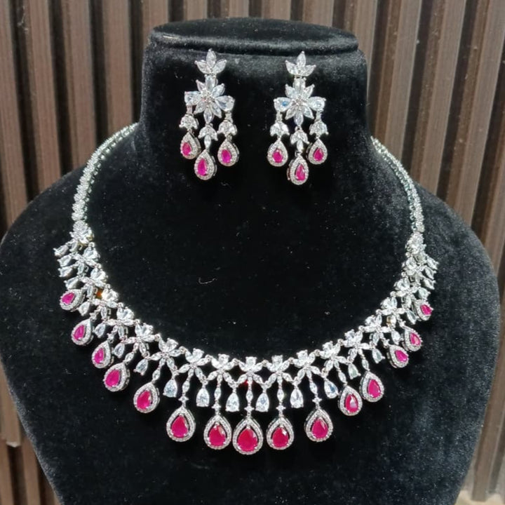 Ruby Drop Necklace Set