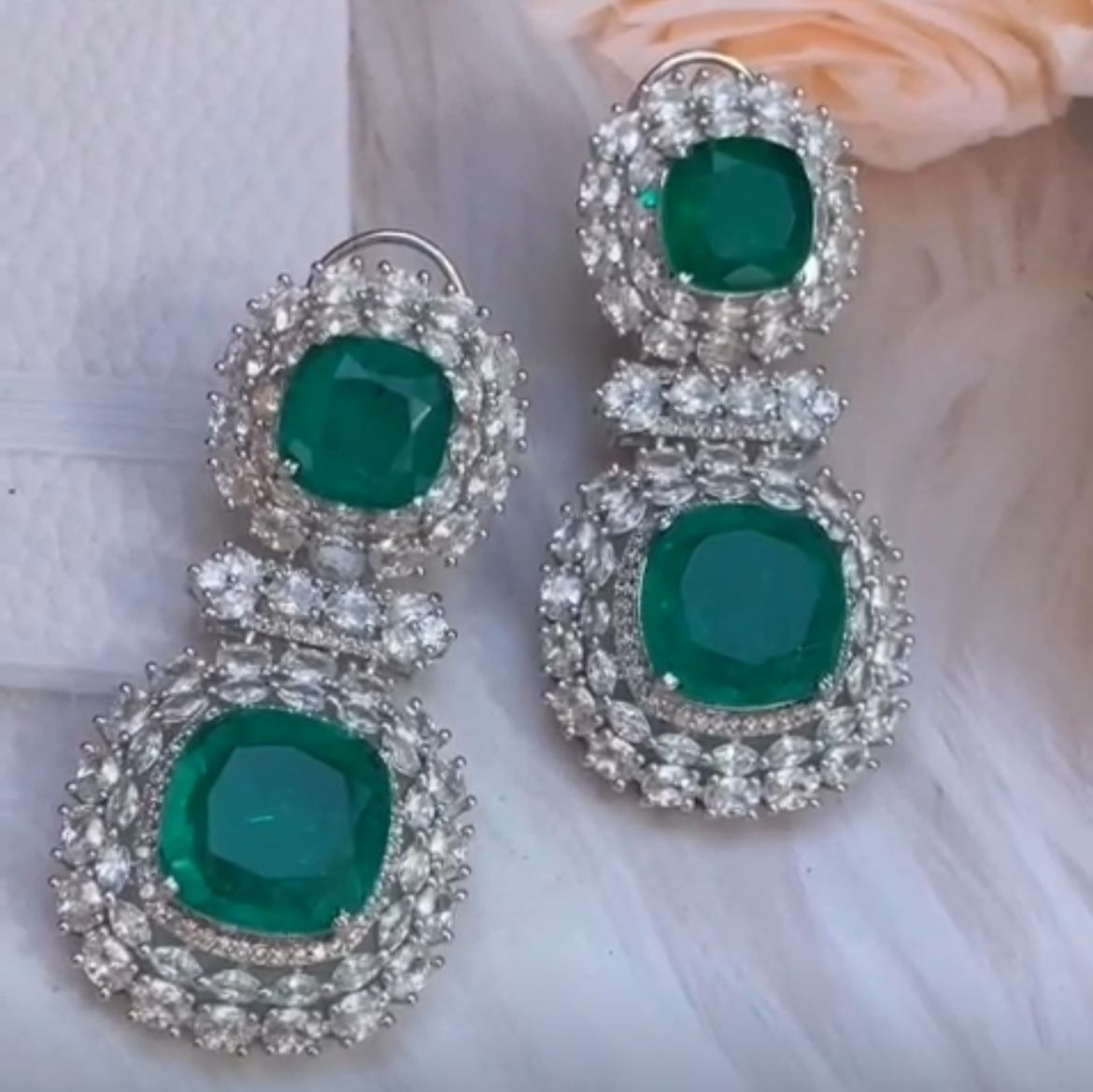 Regal Halo Drop Earrings.