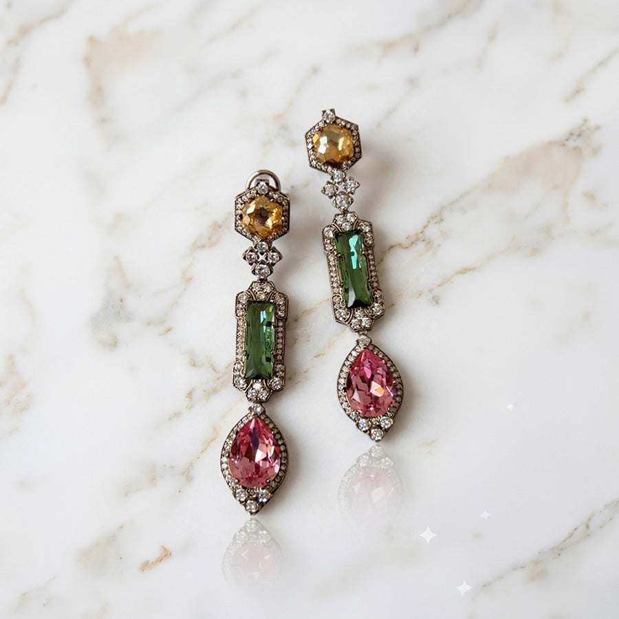 Swarovski Multicolor Regal Drop Earrings