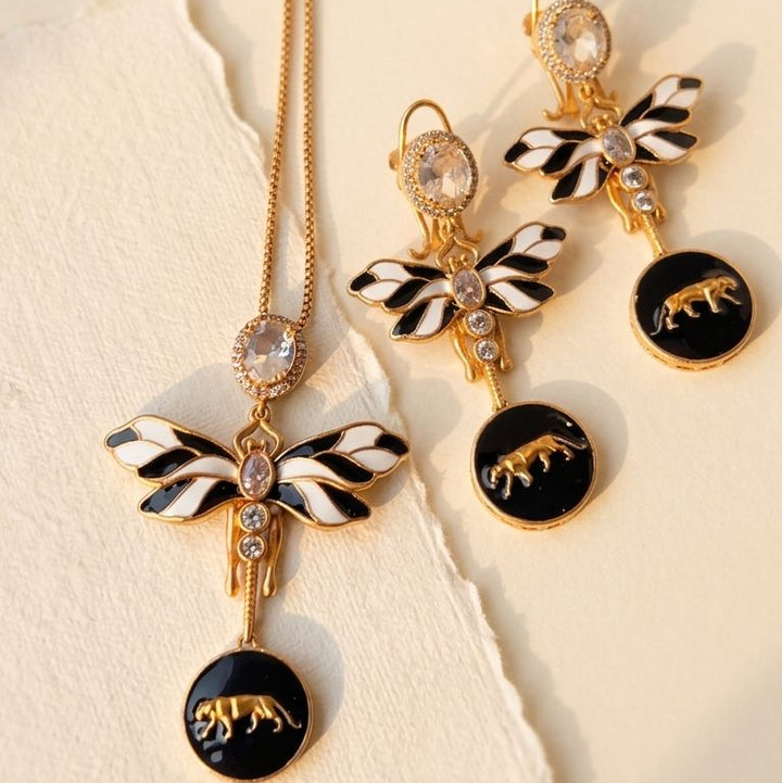 Noir Dragonfly Charm Pendant