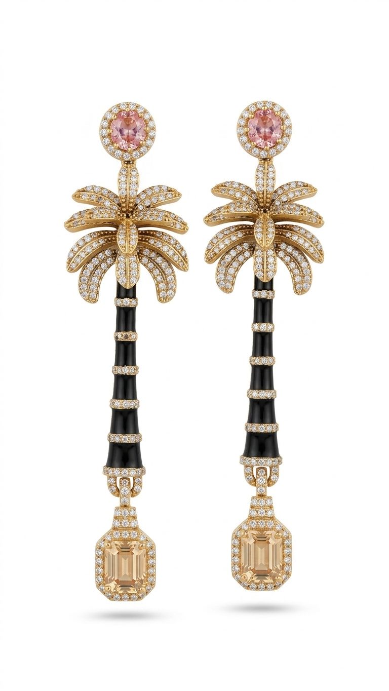 Palm Cascade Drop Earrings