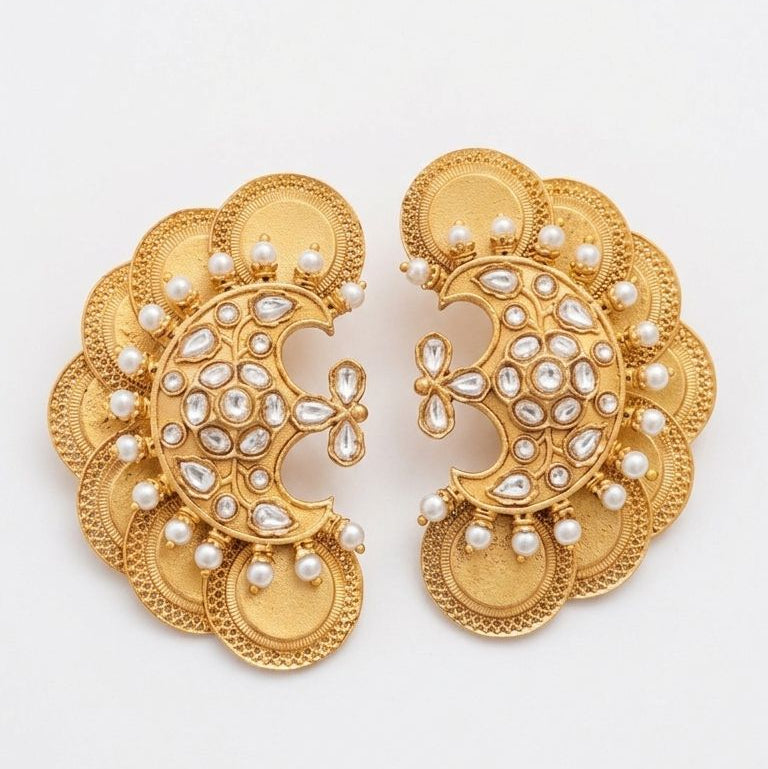 Regal Crescent Polki Ear Cuff
