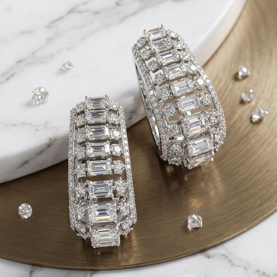 Luxe Illusion Baguette Hoops