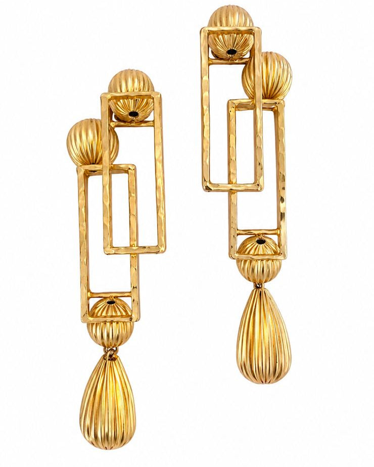 Geo Luxe Drop Earrings