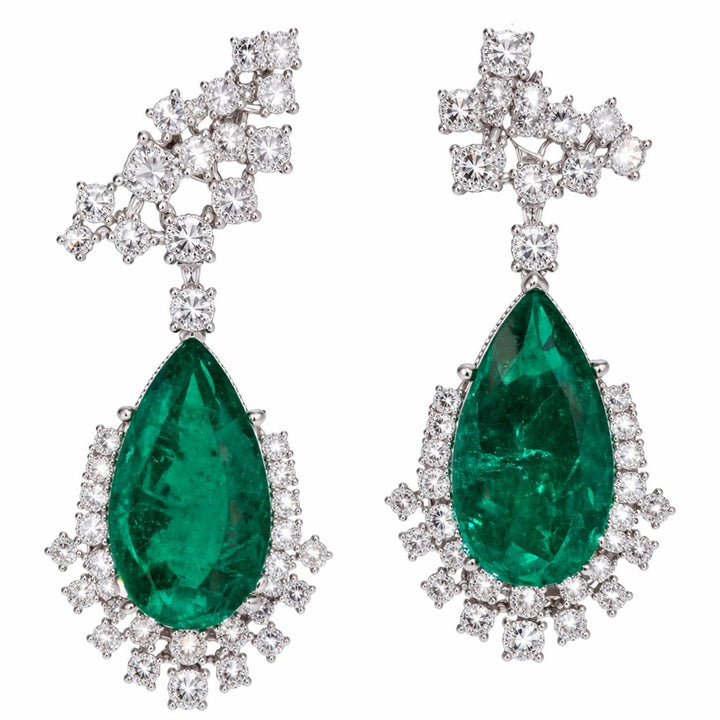 Emerald Doublet Teardrop Earrings