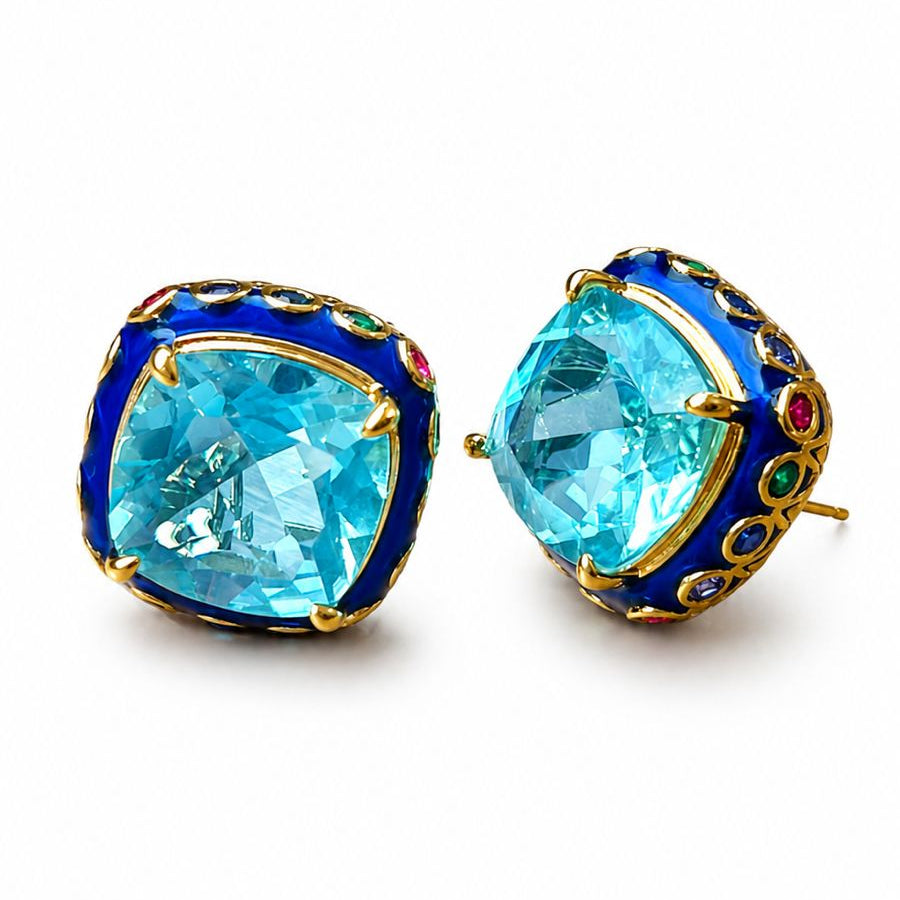 Celestial Cushion Stud Earrings