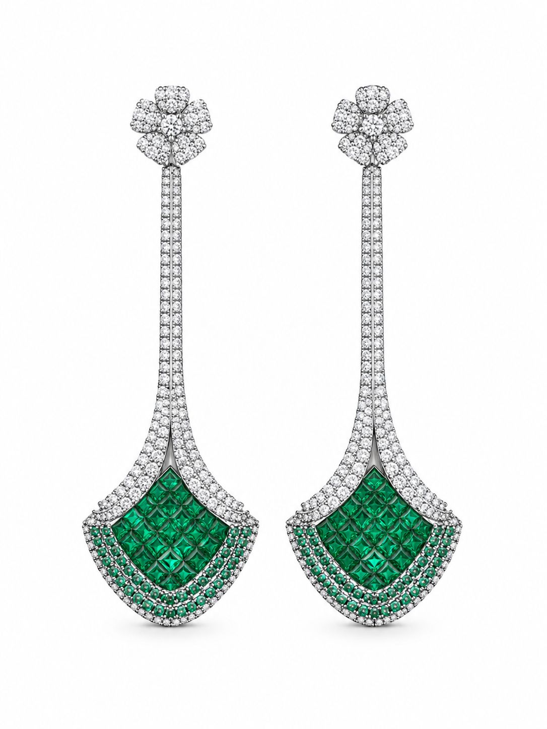 Emerald Bloom Danglers
