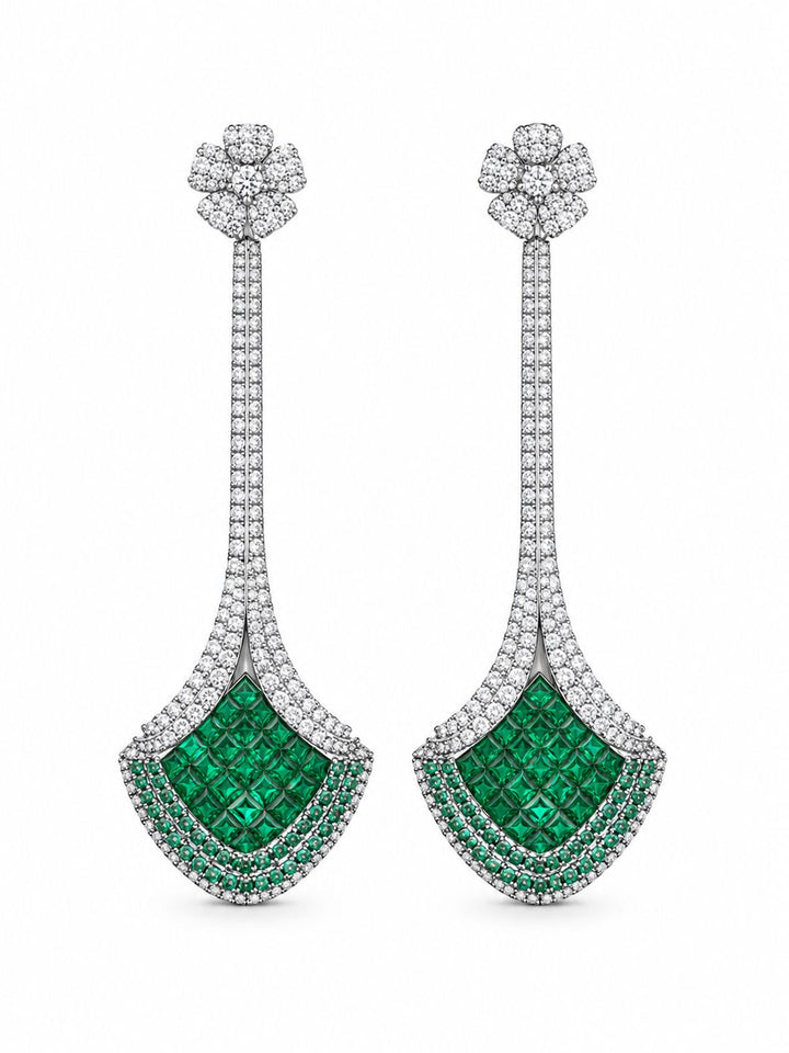 Emerald Bloom Danglers