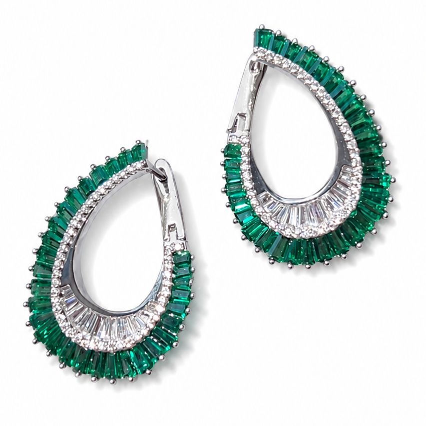 Luxe Baguette Loop Earrings