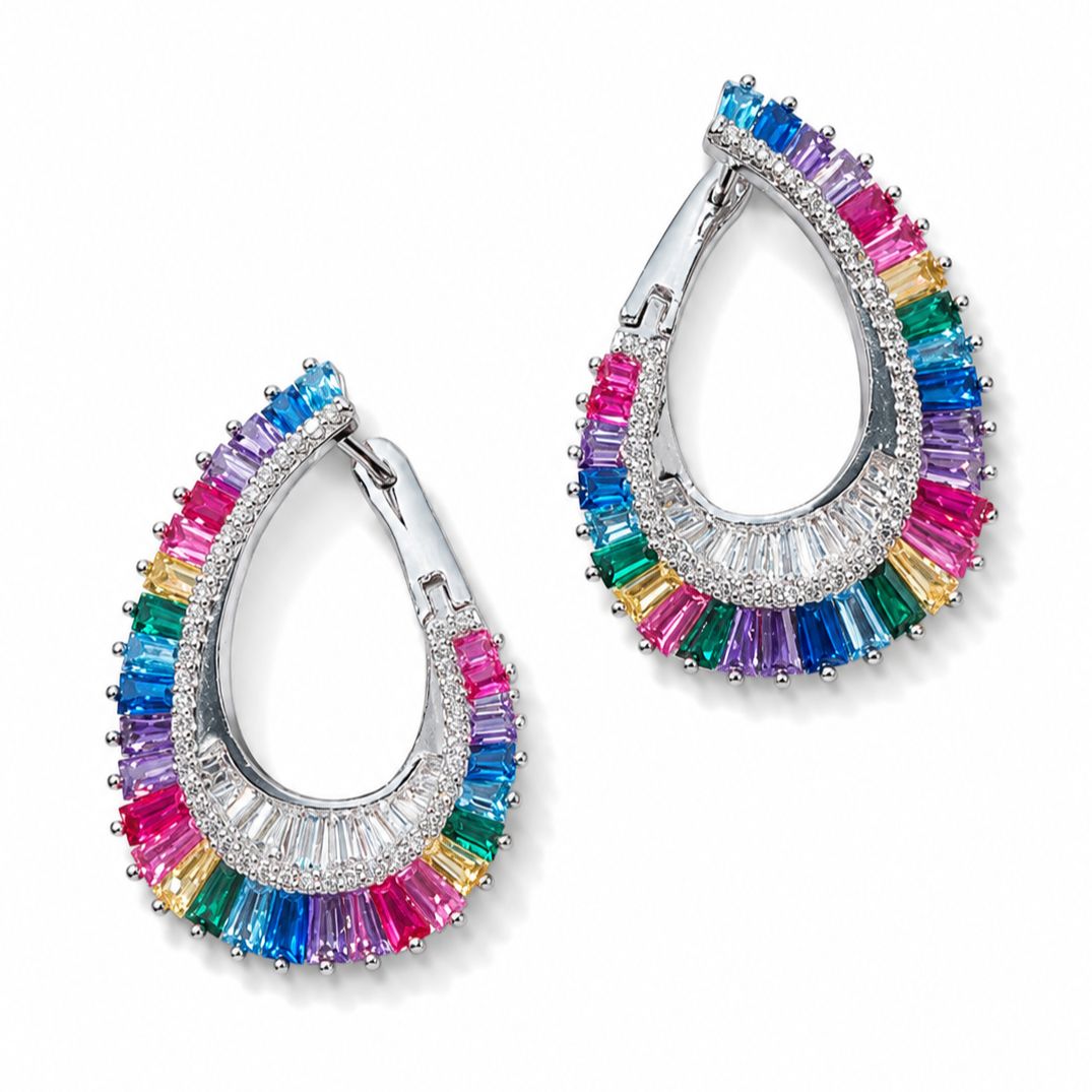 Luxe Baguette Loop Earrings