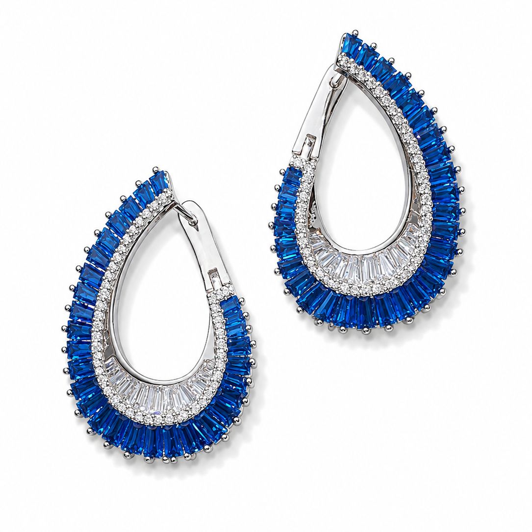 Luxe Baguette Loop Earrings