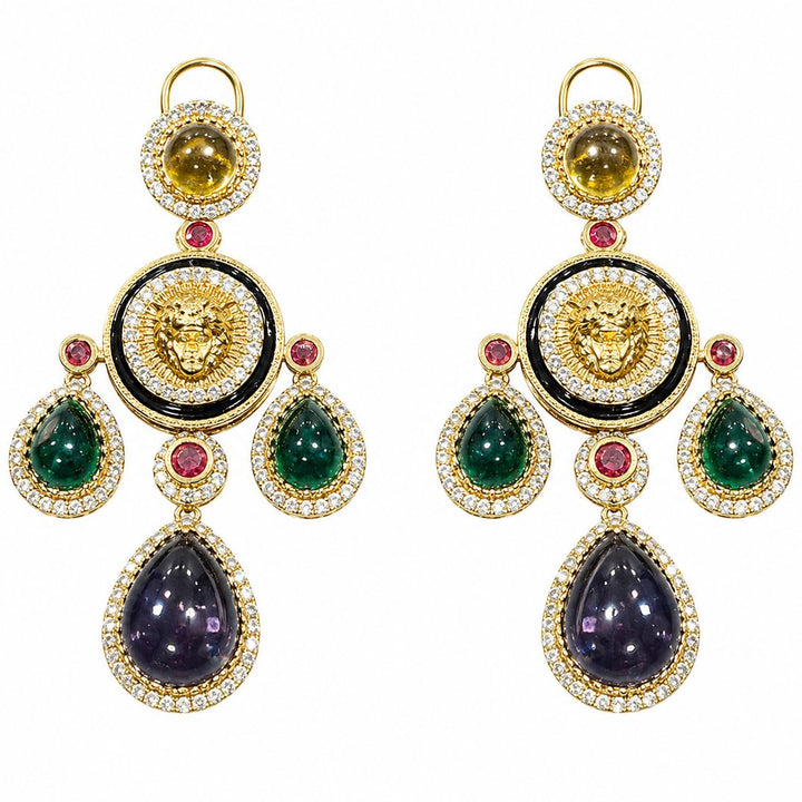 Regal Lion Drop Earrings