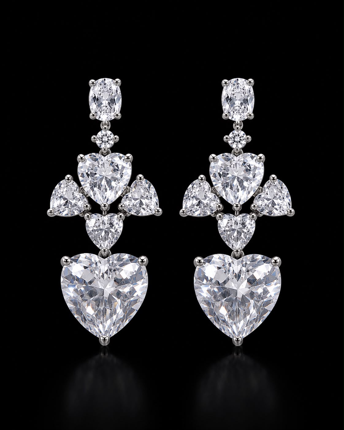 Heart Cascade Earrings